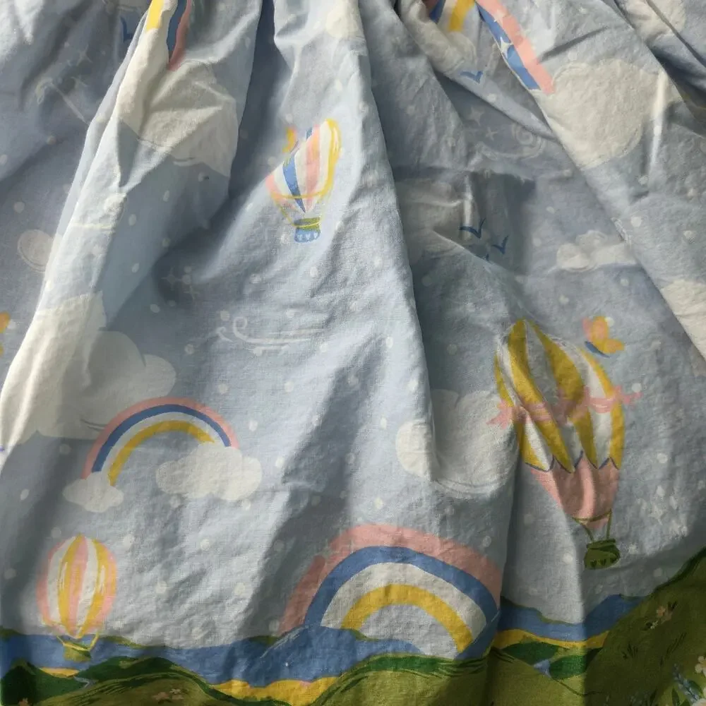Cynthia Rowley Girls Blue Polka Dot Hot Air Balloon Rainbow Dress 4T Whimsical